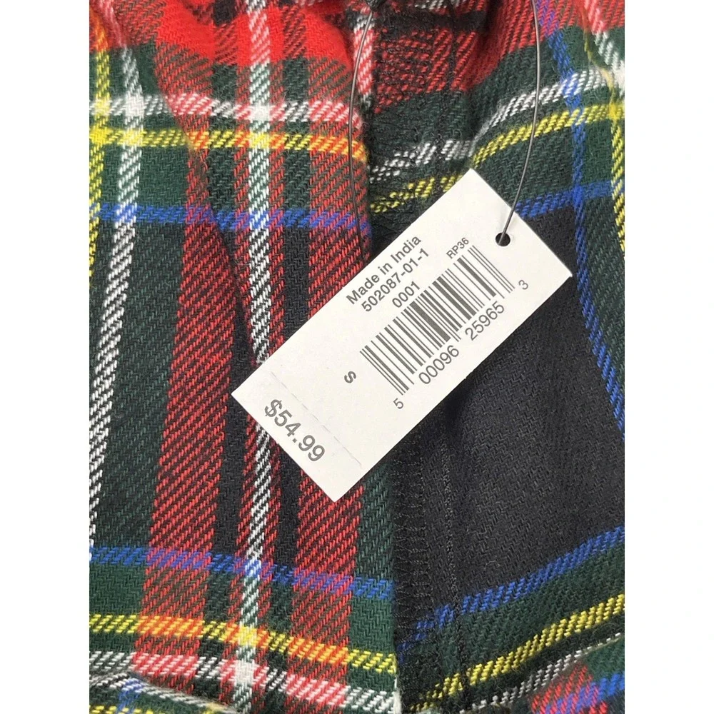 Banana Republic Men's Plaid Pajama Pants Size Small Red Elastic Waist NEW